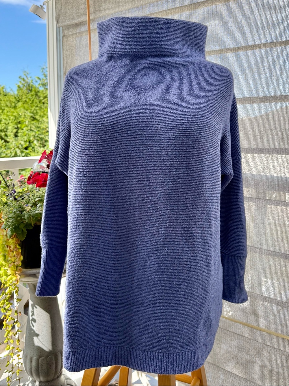 Free People Ottoman Ribbed Mock Neck Slouchy Tunic